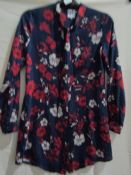 Lola May Blouse Navy/Red/Cream Size 8 New No Tags