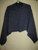 1 X Knitted Poncho"s Airforce Blue One Size New & Packaged