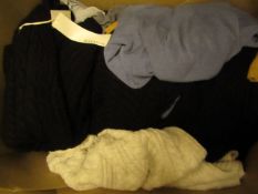 Box Containing Approx 14 Items of Knitwear Being Jumpers Poncho"s Skirts