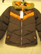 Adidas Childs Jacket Size S Brown/Orange New With Tags