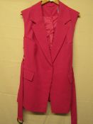 Tayfan Sleeveless Jacket Pink Size 22 Unworn Sample