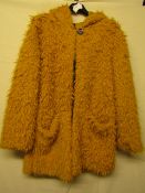 Teddy Bear Jacket Lined Mustard Colour Approx Size 12-14 New With Tags