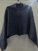 1 X Knitted Poncho"s Airforce Blue One Size New & Packaged