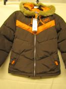 Adidas Childs Jacket Size M Brown/Orange New With Tags