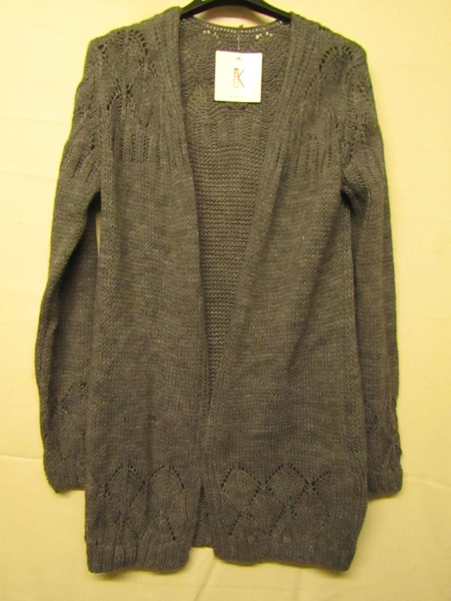 Open Fronted Cardigan Grey Approx Size M-L New With Tags