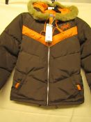 Adidas Childs Jacket Size S Brown/Orange New With Tags