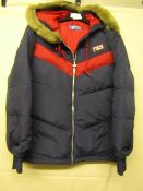 Adidas Childs Jacket Size L Navy/Red New With Tags