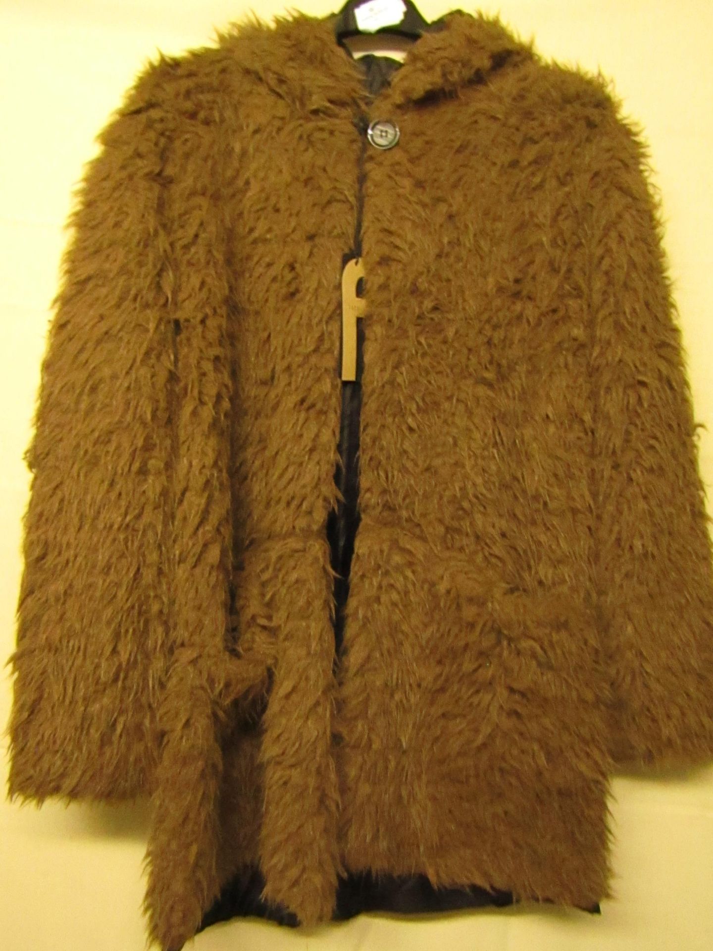 Teddy Bear Jacket Lined Brown Approx Size 12-14 New With Tags