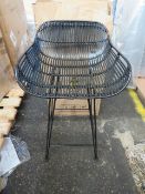 Cox & Cox Flat Rattan Counter Stool Black RRP ?350.00 Grade BC: Product is preloved or well-