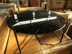 Swoon Linnun Coffee Table Black Steel & Smoked Glass RRP Â£329.00 SKU SWO-GW-linnuncoffsgl-A+ PID