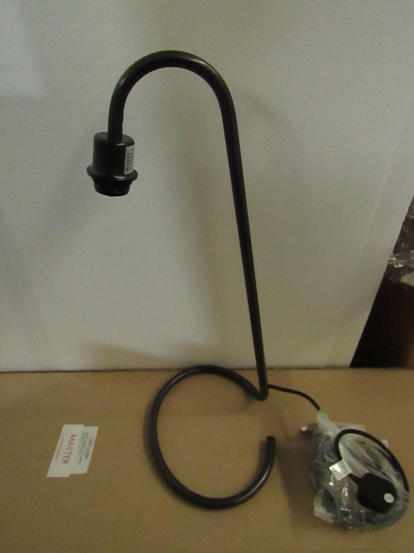 Chelsom - Anthracite Scroll Table Lamp SR/15/TL/BB - No Shade Included - New & Boxed.