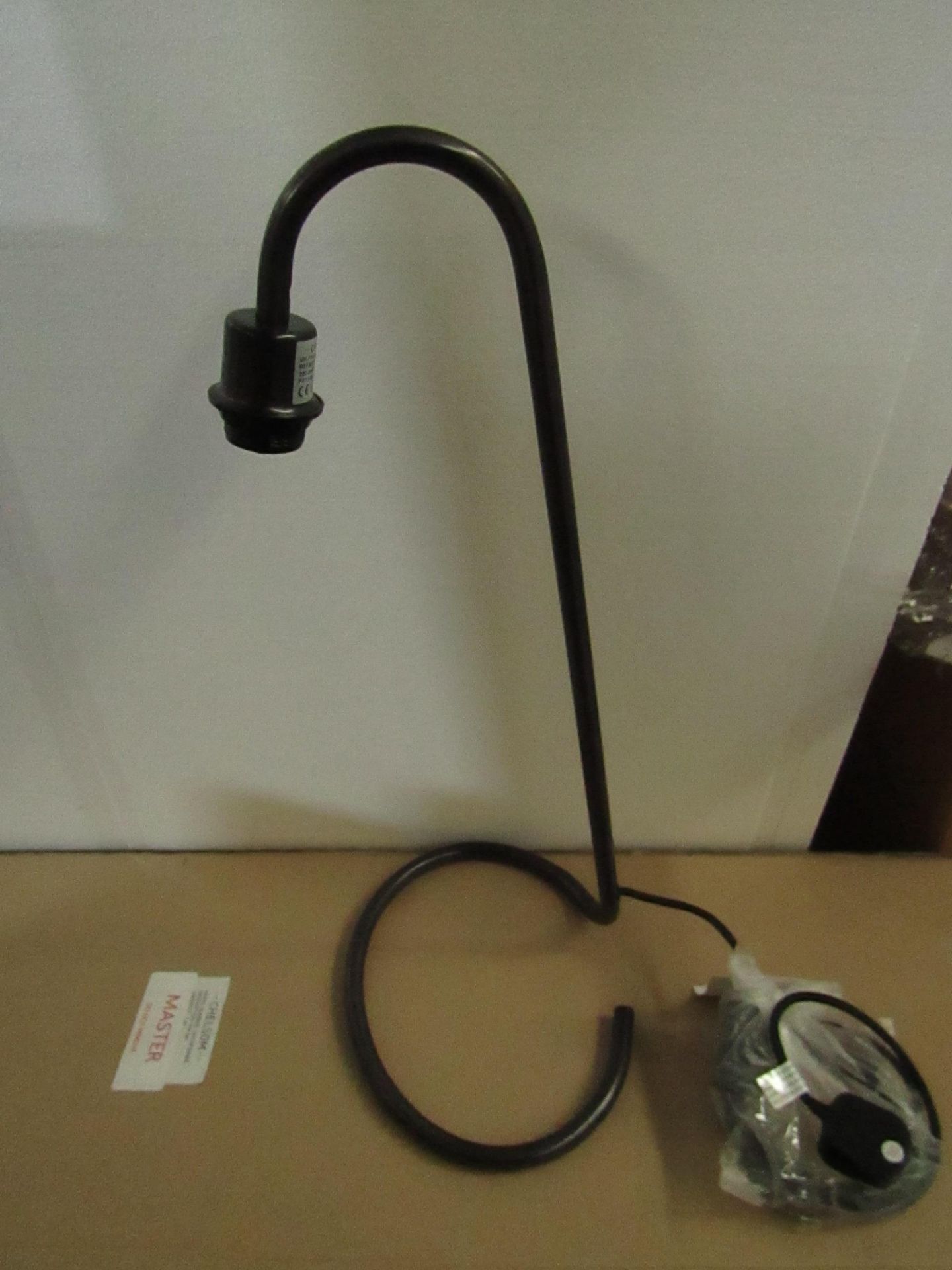 Chelsom - Anthracite Scroll Table Lamp SR/15/TL/BB - No Shade Included - New & Boxed.