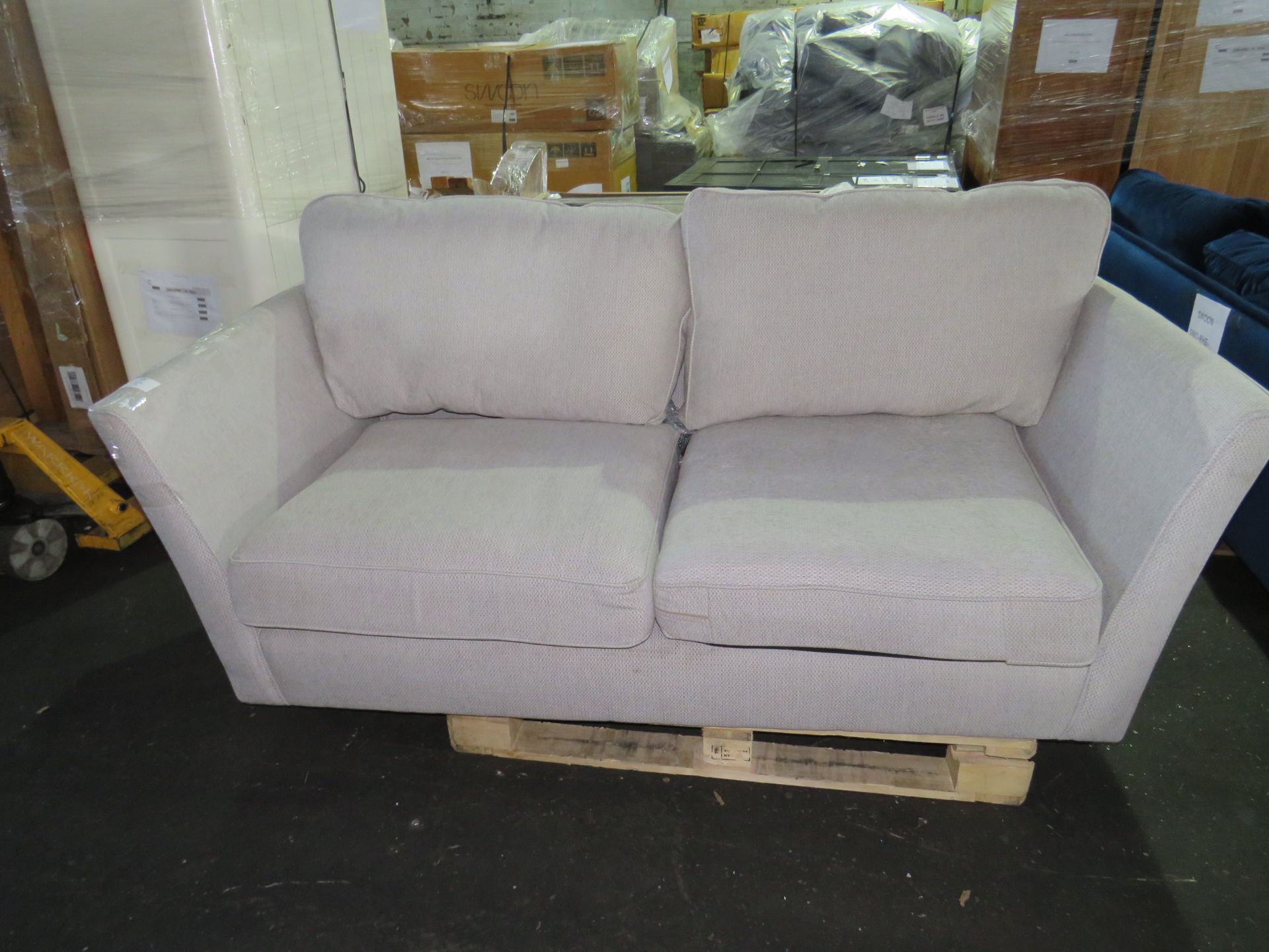 Oak Furnitureland Gainsborough 3 Seater Sofa in Minerva Silver with Slate Scatters RRP ô?1149.99 SKU - Image 2 of 3