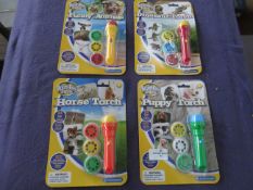 4x Assorted Toy Torch Projectors - Unused & Boxed.