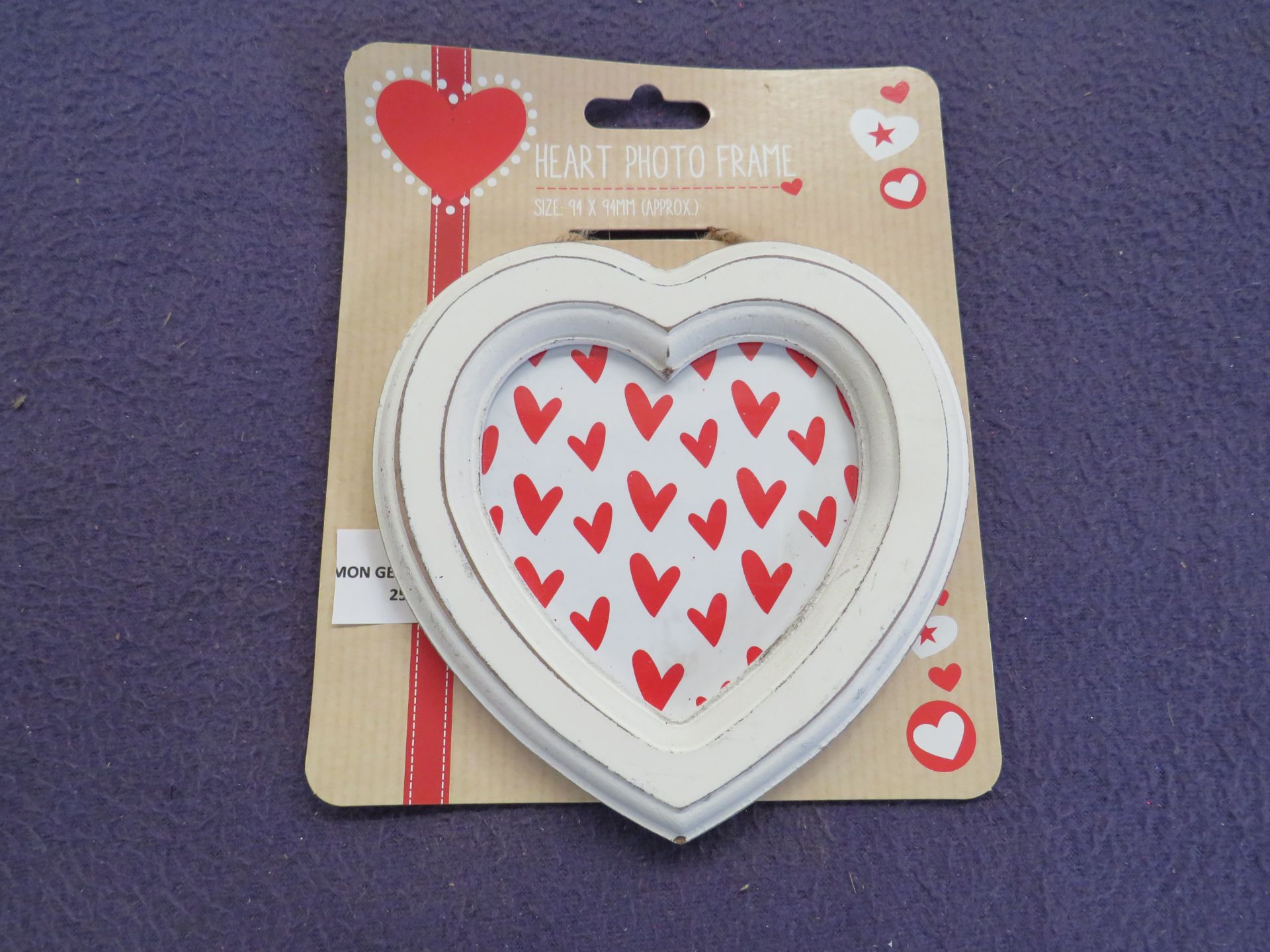 8x Valentine's Heart Shaped Photo Frame 94x94mm Approx - All Unused.