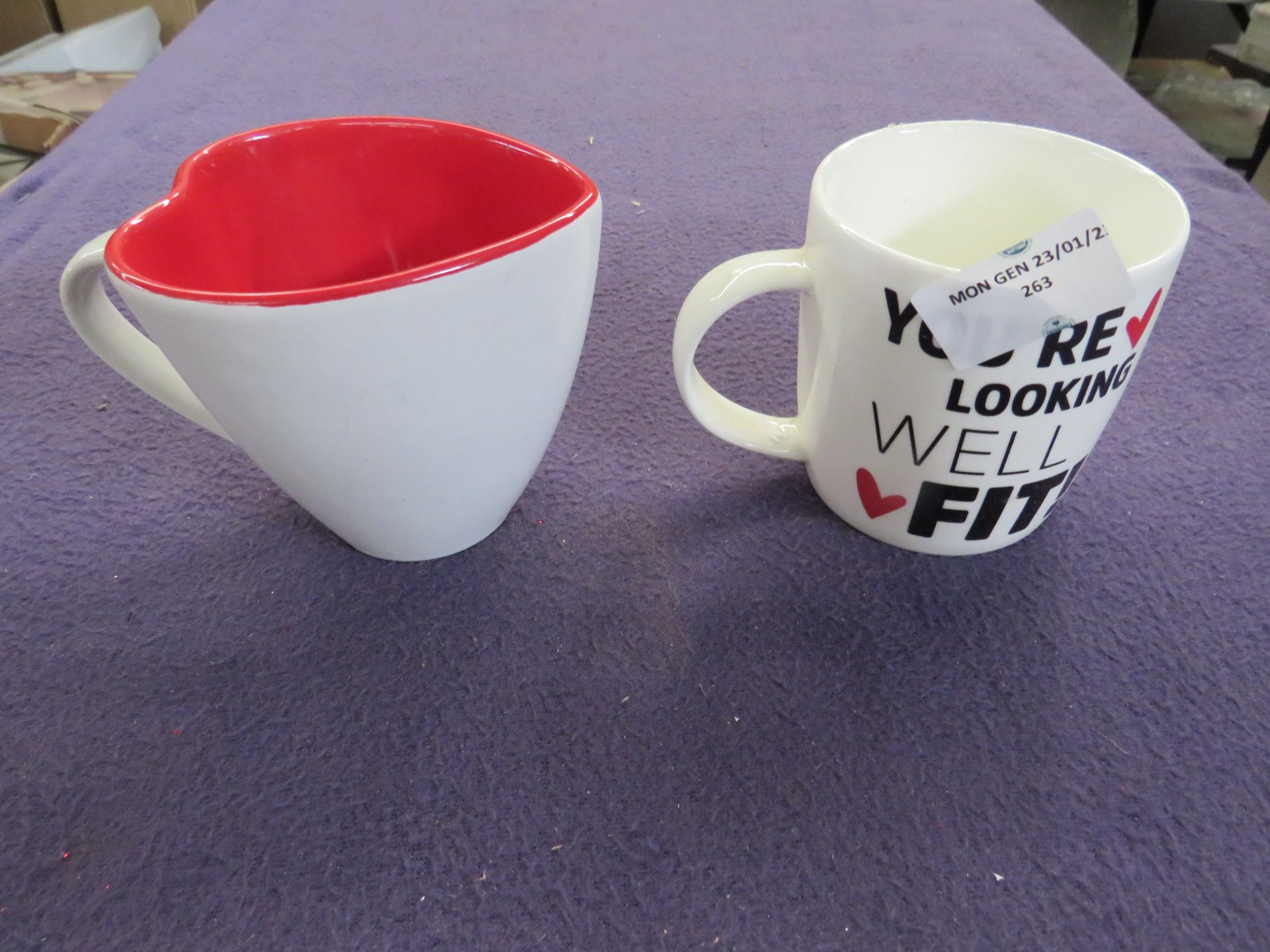 2x Various Valentine's Mugs - No Packaging.