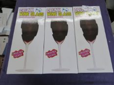 3x Addliquid - Frosted Wine Glasses - Unused & Boxed.