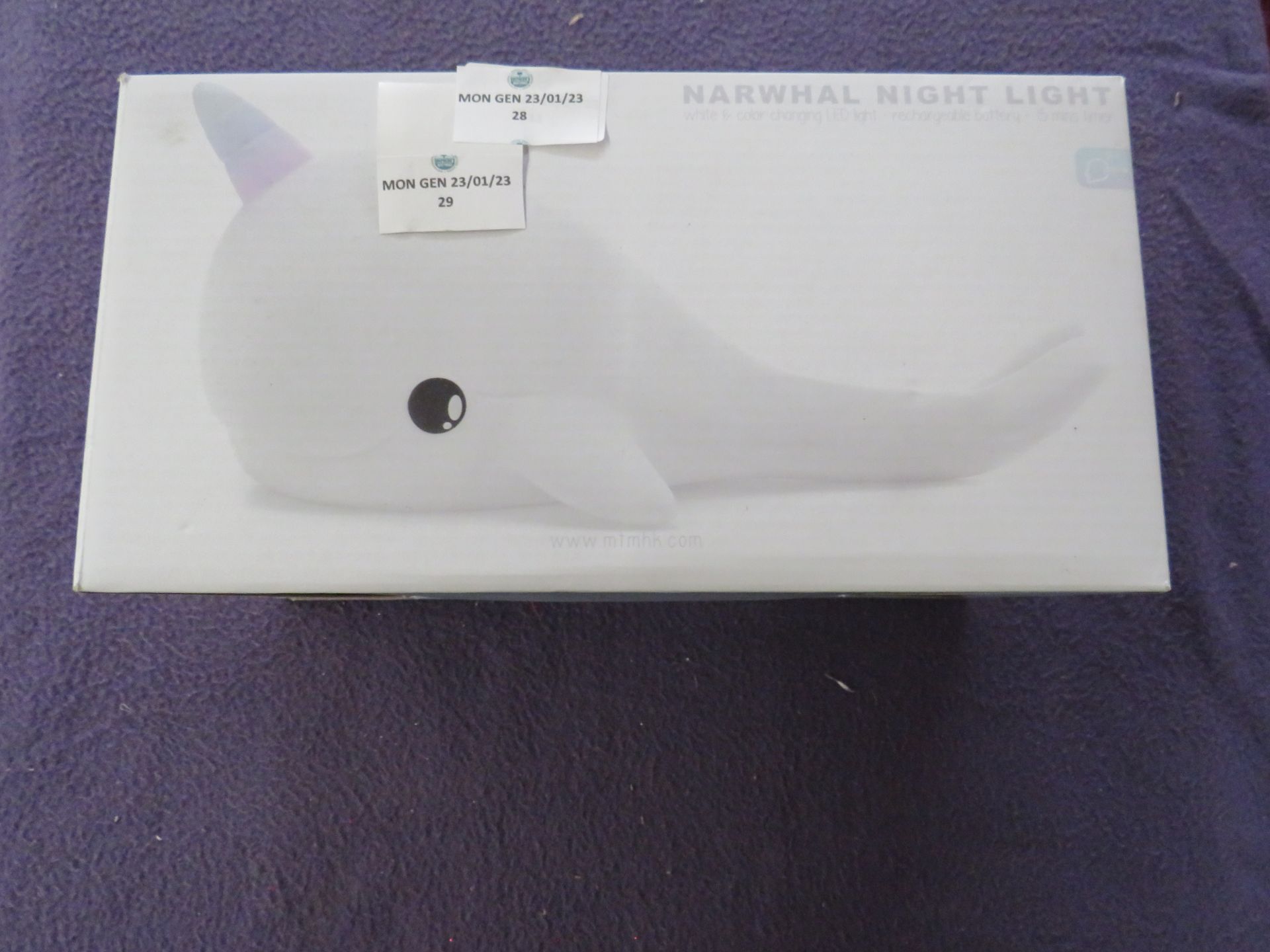 Narwhal Night Light - Untested & Boxed.