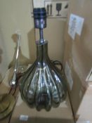 Chelsom Lighting Large Ribbed Glass Table Lamp, Olive - Good Condition.