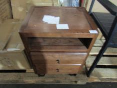 Heals Brunel Bedside Table Dark Wood RRP Â£279.00 SKU HEA-APM-1057572 PID HEA-APM-01672 A solid