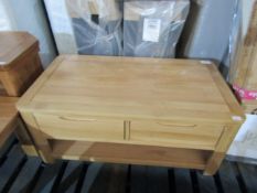 Oak Furnitureland Orrick Rustic Solid Oak 4 Drawer Storage Coffee Table RRP Â£329.99 (SKU OAK-APM-