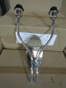 2x Chelsom Lighting Steel Dual Wall Light / Model Number: NL/44/W2 - Very Good Condition & Boxed.