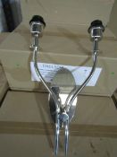 2x Chelsom Lighting Steel Dual Wall Light / Model Number: NL/44/W2 - Very Good Condition & Boxed.