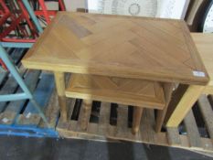 Oak Furnitureland Parquet Brushed And Glazed Oak Nest Of 2 Tables RRP Â£199.99 SKU OAK-APM-PQT010