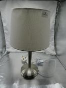 Dunelm EX-Display Lamp Silver Coloured Base &Cream Shade
