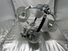 Dunelm EX-Display 4 Arm Light Fitting Chrome With Grey Shades