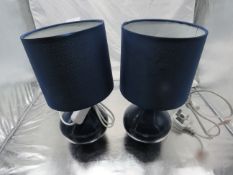 Dunelm EX-Display 2 X Lamps Blue With Shades