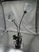 Dunelm EX-Display Chrome Lamp With Glass Shades