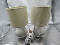Dunelm EX-Display 2 Lamps Cream With Shades