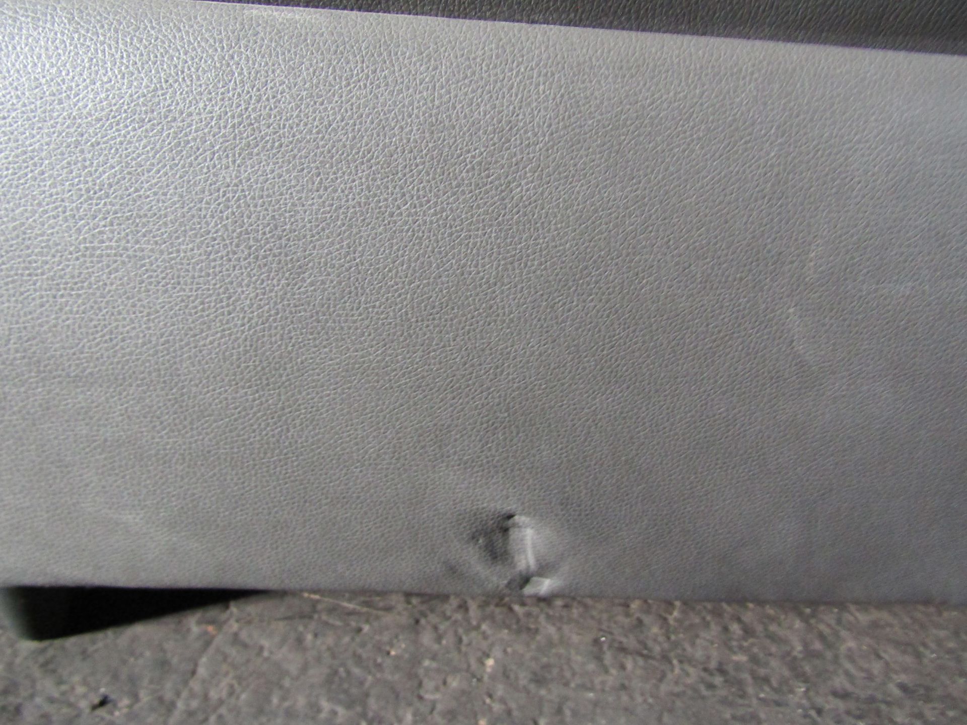 Costco Grey Leather Reclining Sofa with Power Headrests - Item Untested, Has Rips & Marks Present On - Image 4 of 5