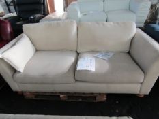 Oak Furnitureland Jensen Beige 3 Seater Sofa with Coral Accent Cushions RRP œ899.99 SKU OAK-APM-