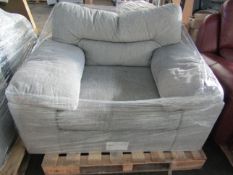 Oak Furnitureland Morgan Armchair in Santos Steel RRP œ699.99 SKU OAK-APM-ST-MOR001-SAN-STE-BER-