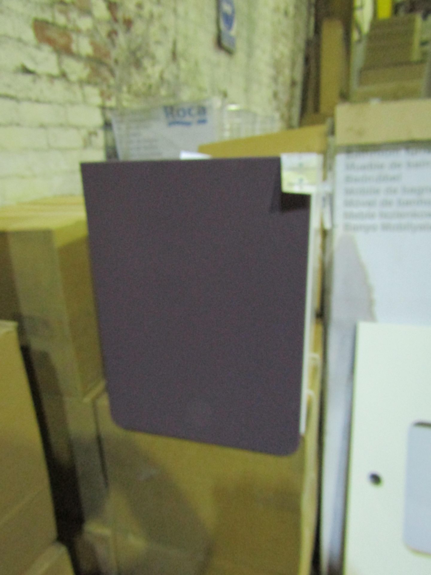 VitrA - Wall-Mounted Bathroom 1-Door Cabinet Matt Purple & Gloss White ( 40cm ) - Good Condition &