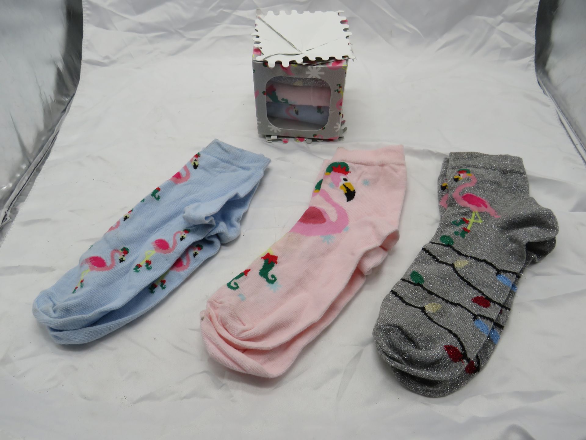 2x Flamingo - 3-Pairs Of Socks Set - New & Boxed.