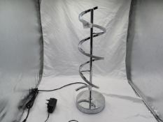Chrome Spiral LED Table Lamp - No Packaging.