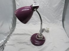 Purple Adjustable Flexible Desk Lamp - Item Has Scratch Marks, No Packaging.