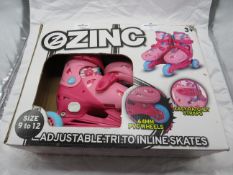 Zinc - Adjustable Tri To Inline Skates Pink - Girls Size 6-12 - Used Condition, Still Very Good