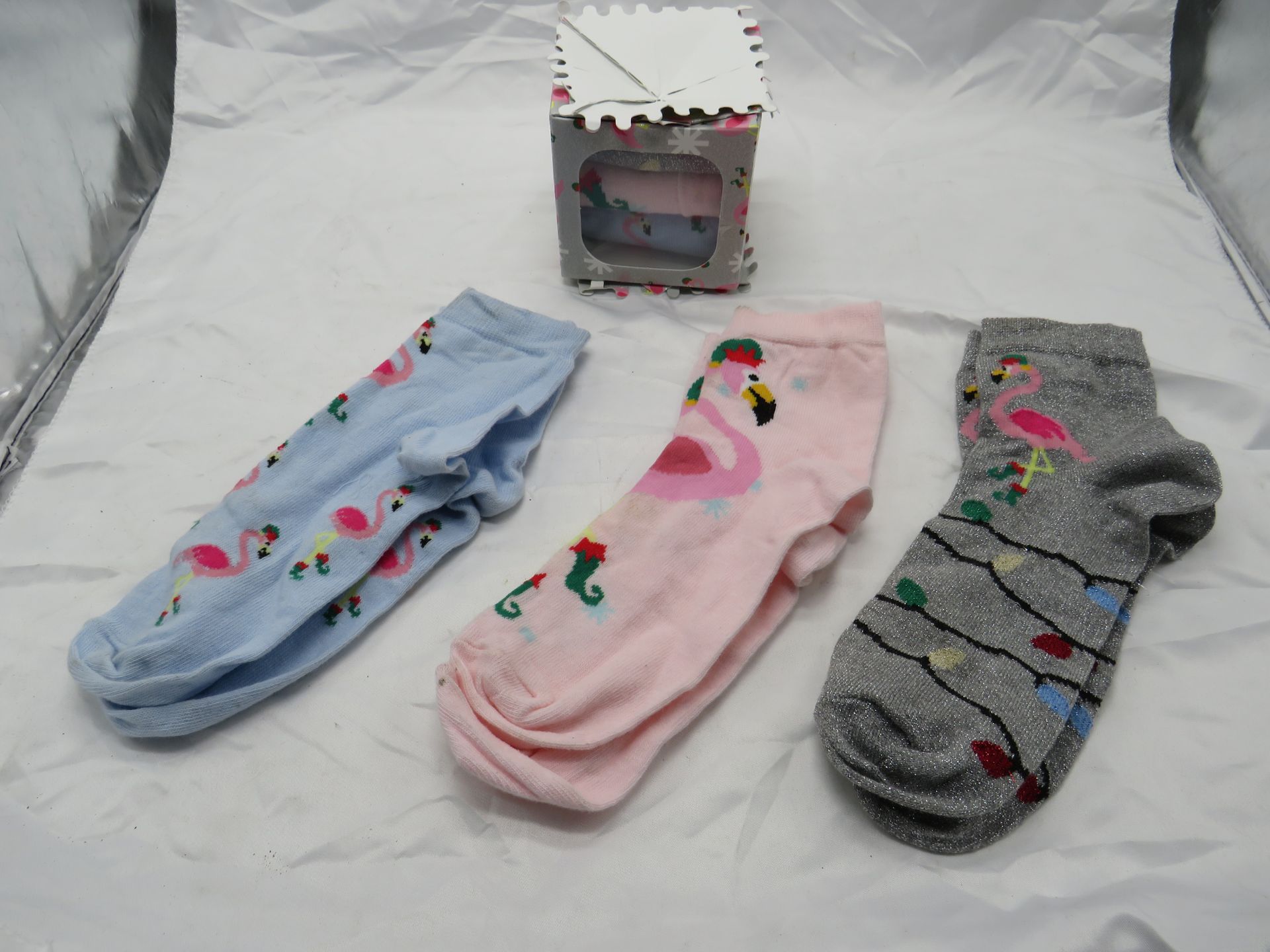 2x Flamingo - 3-Pairs Of Socks Set - New & Boxed.