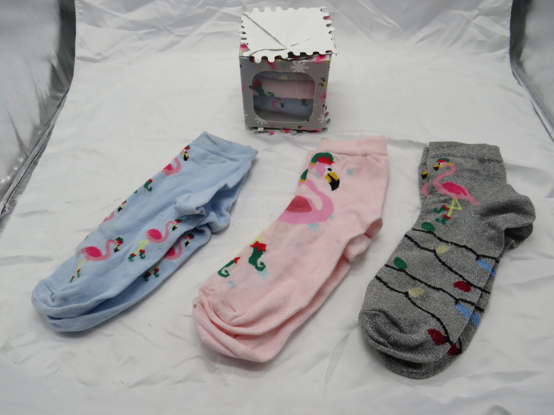 2x Flamingo - 3-Pairs Of Socks Set - New & Boxed.