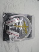3x GTX Sound - SHW40 White Stereo Hi-Fi Headphones - Packaging May Be Damaged.