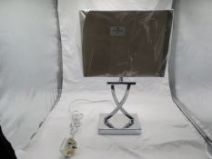 Chrome Table Lamp - Grey Shade - No Packaging.