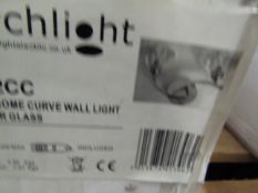 Searchlight SCULPTURED ICE II - 2LT CC CURVE WALL LIGHT-CL GLASS RRP ô?104.00This Sculptured Ice
