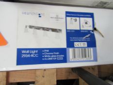 Searchlight EQUADOR 4LT LED BATHROOM LIGHT - CHROME & OPAL GLASS, IP44 RRP ô?132.00This chrome 4
