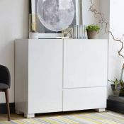Dwell Olmo Square Gloss Sideboard White RRP ?769.00 Inspired by geometric shapes, this sideboard has