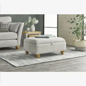 Oak Furnitureland Gainsborough Storage Footstool In Minerva Silver RRP ?329.99 Gainsborough comes