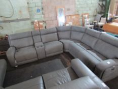 Gilman Creek Paisley Fabric Reclining Sectional Sofa with Power Headrests - Item Untested, Good